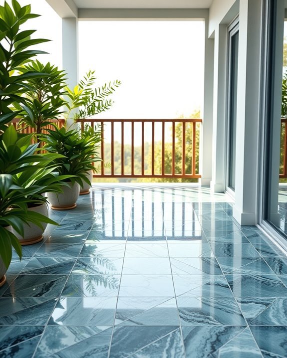 elegant glass tile balcony