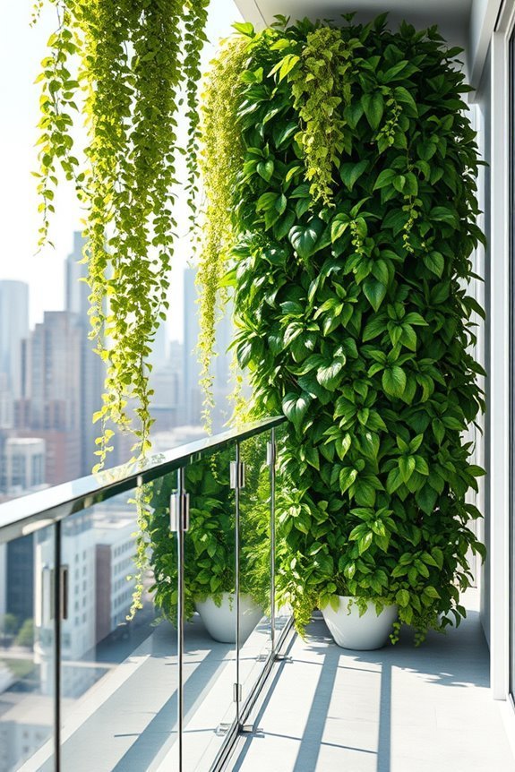 elegant glass vertical garden