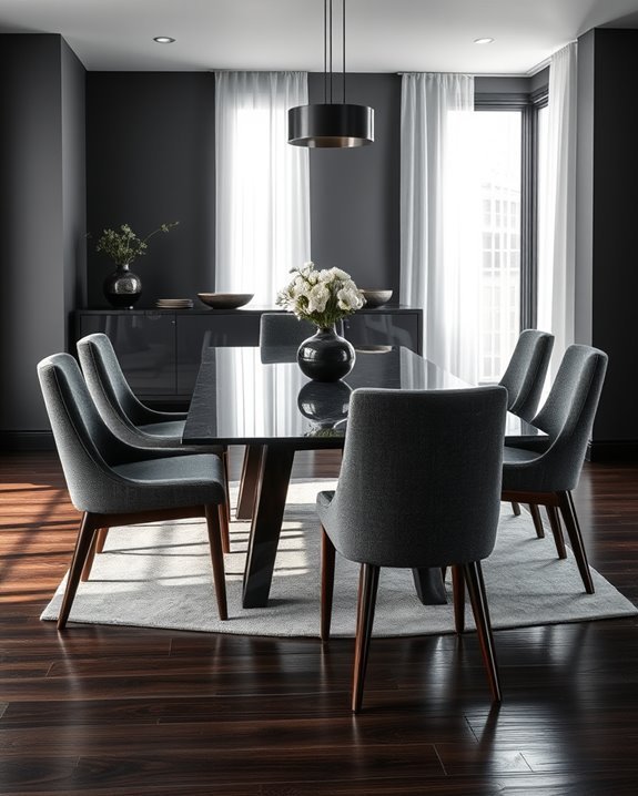 elegant glossy dining finishes