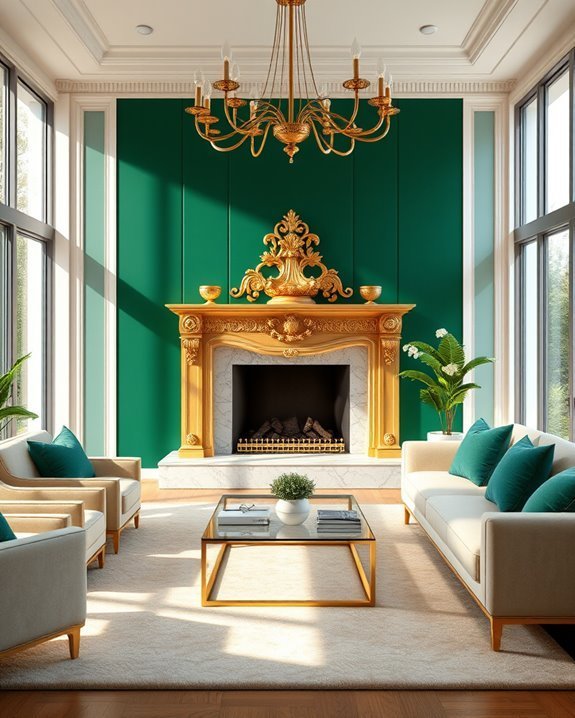 elegant gold accented fireplaces