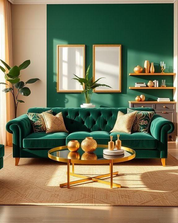 elegant gold and green