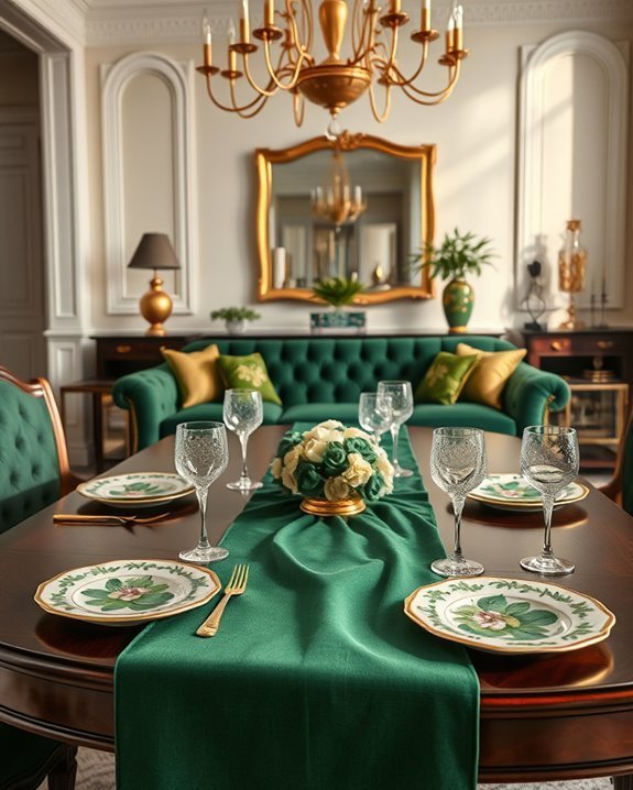 elegant gold and green