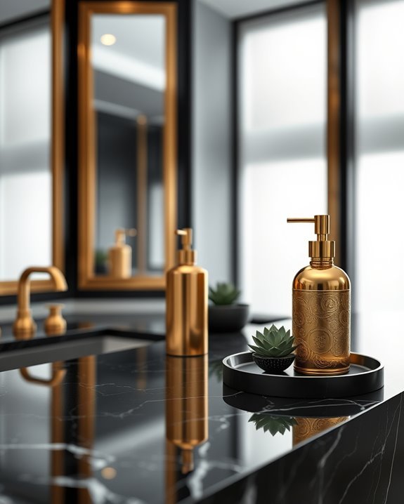 elegant gold bathroom accessories