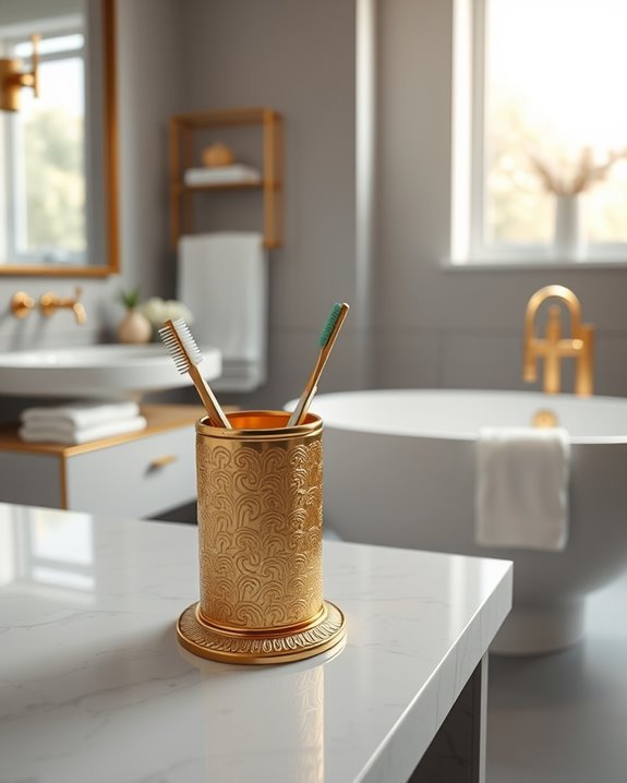elegant gold bathroom accessory