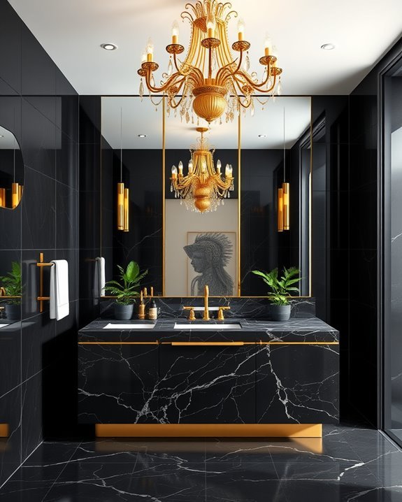 elegant gold bathroom lighting