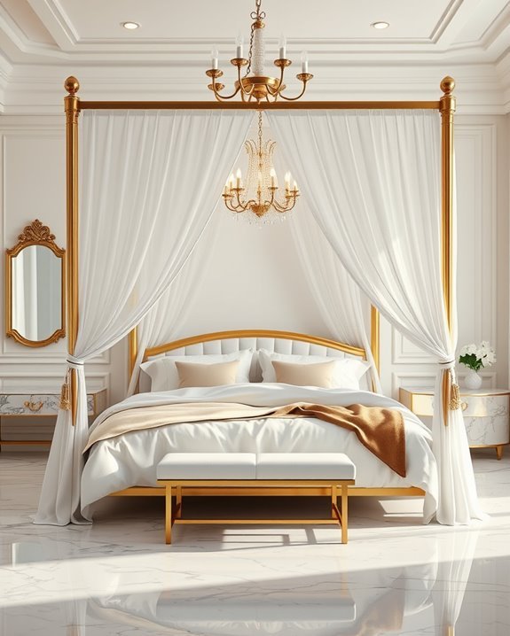 elegant gold canopy beds