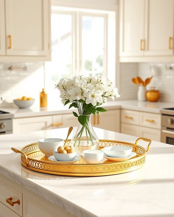 elegant gold decorative trays