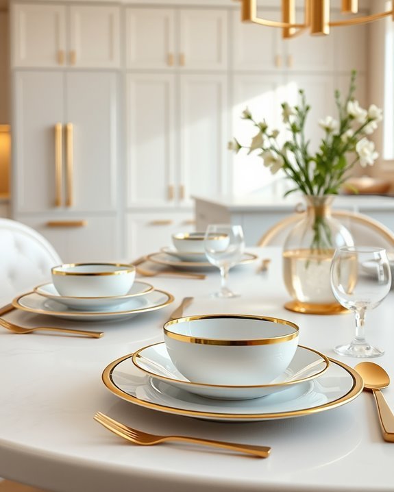 elegant gold dinnerware sets