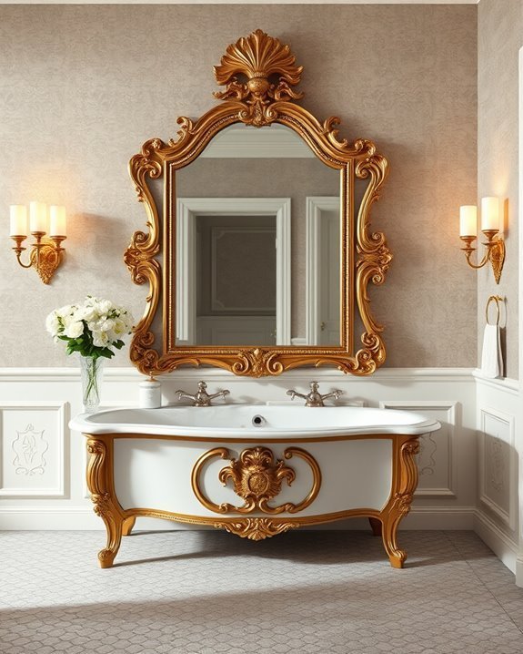 elegant gold framed mirrors