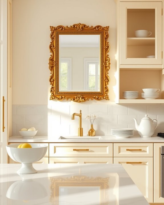 elegant gold mirror accents