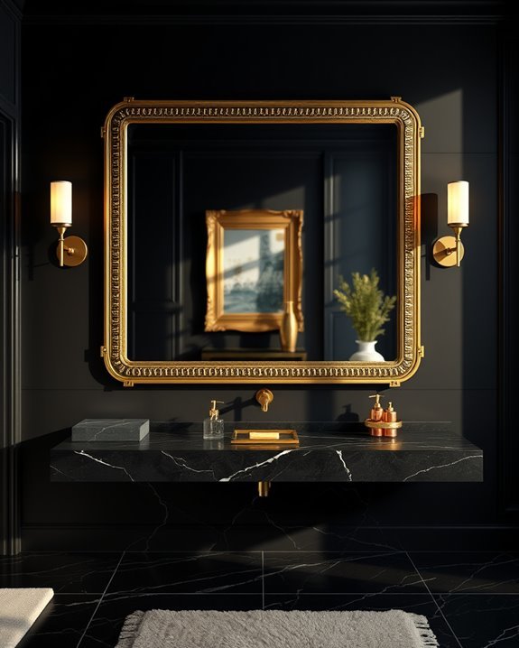 elegant gold mirror accents