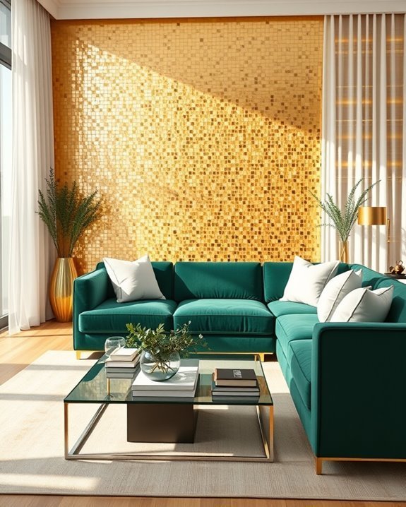 elegant gold mosaic walls