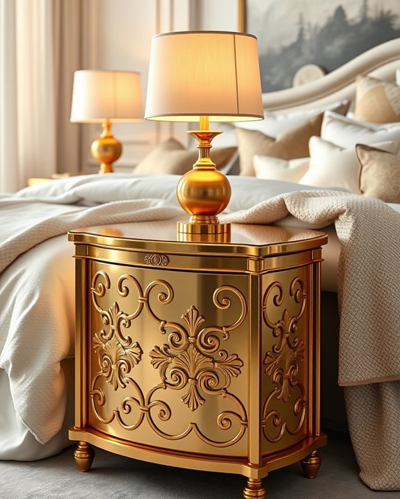 elegant gold nightstand options