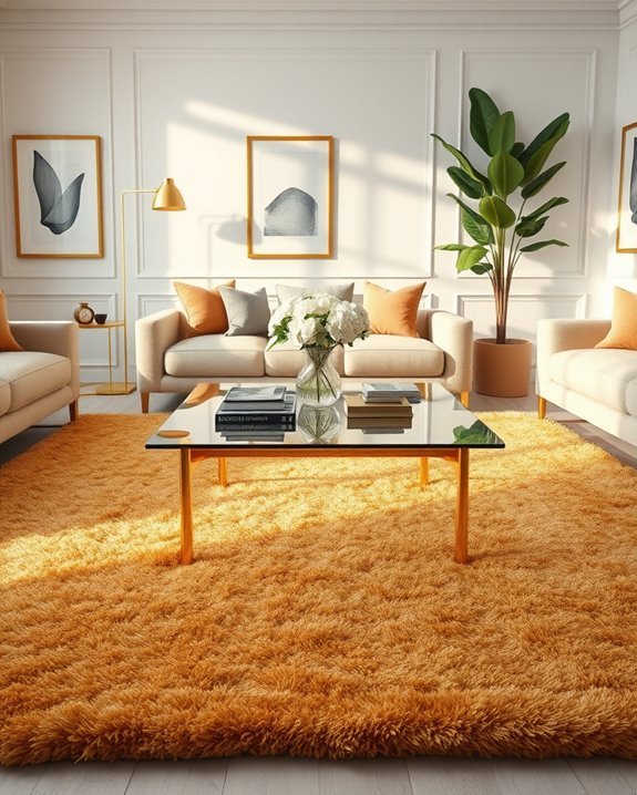 elegant gold rug decor