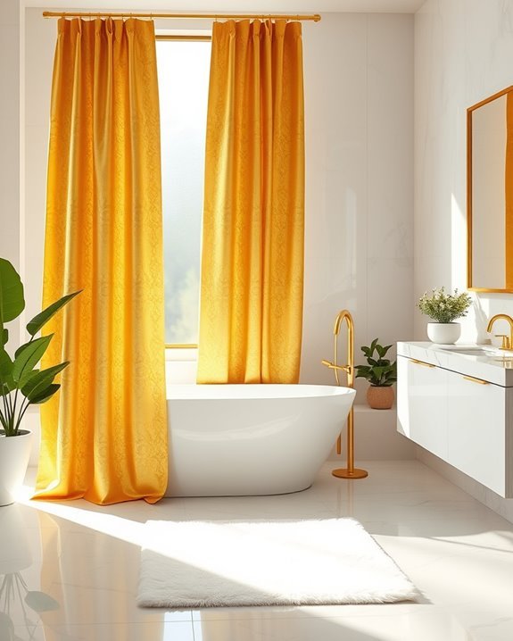 elegant gold shower curtains