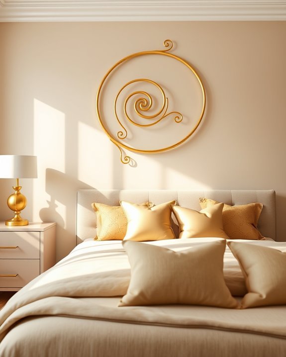 elegant gold spiral artwork