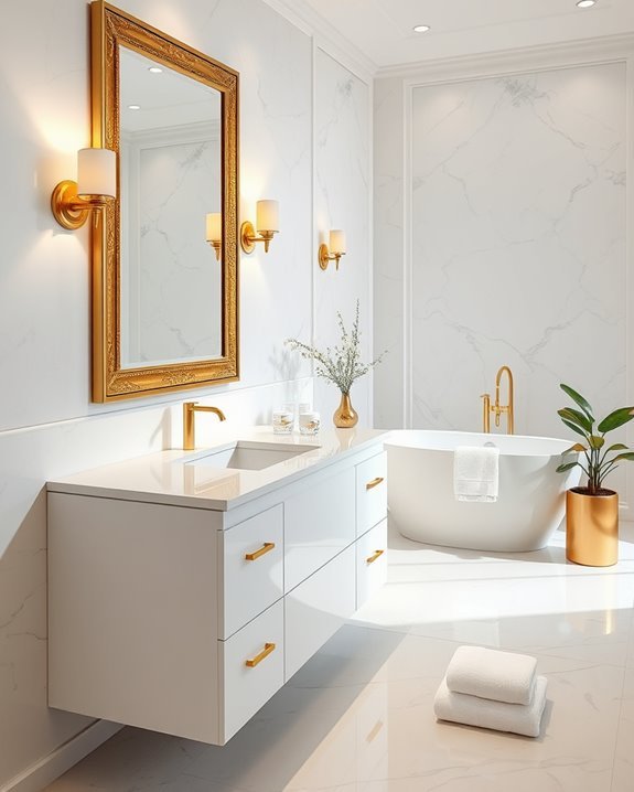 elegant gold vanity lighting