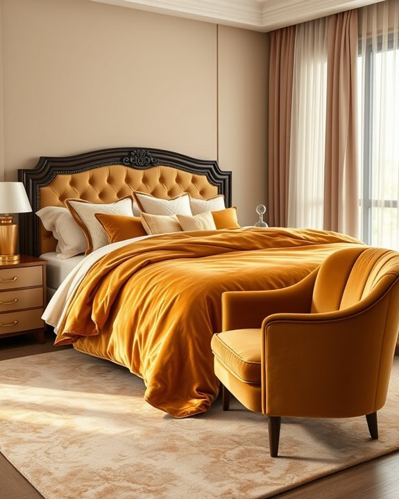 elegant gold velvet textiles