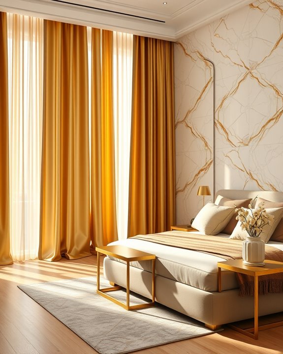 elegant gold window treatments