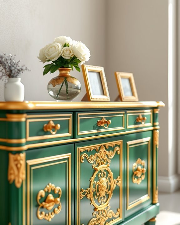 elegant green and gold