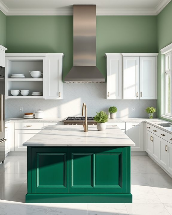 elegant green and white
