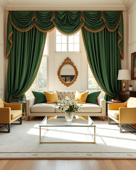 elegant green drapes elevate decor