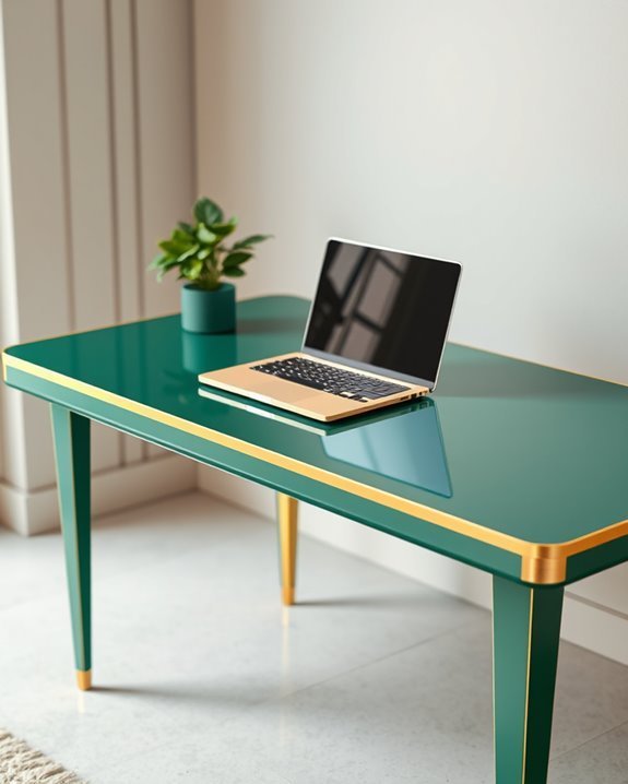 elegant green gold table