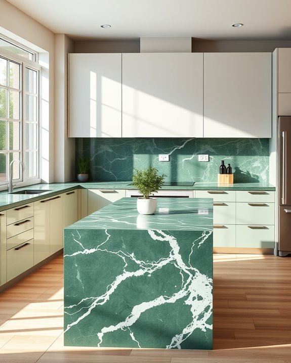 elegant green marble finishes