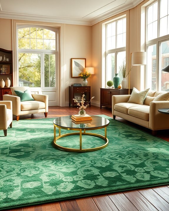 elegant green rug decor
