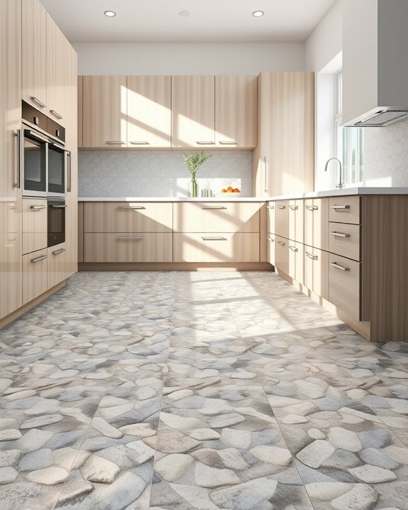 elegant grey pebble tiles