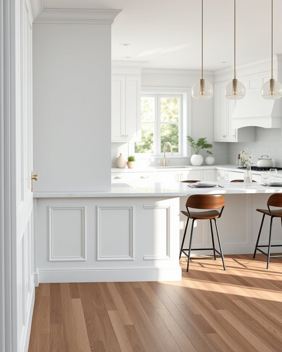 elegant half wall wainscoting