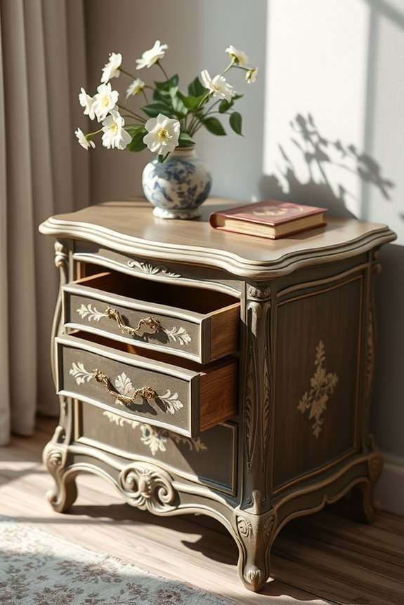 elegant hand painted nightstand craftsmanship