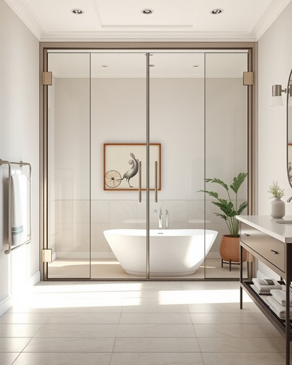 elegant hinged glass doors
