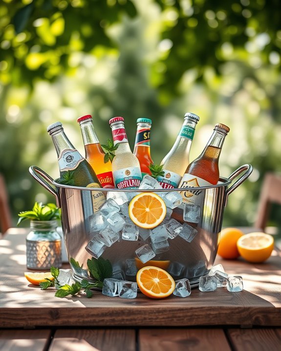 elegant ice bucket centerpiece