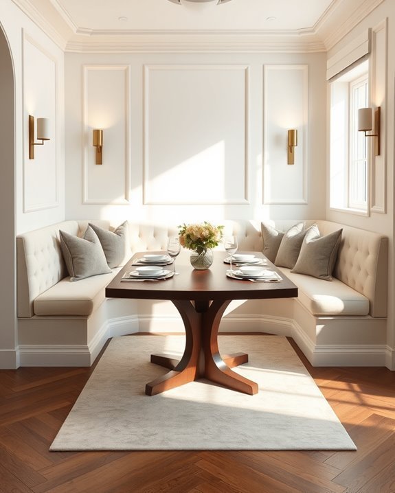 elegant illuminated dining banquette