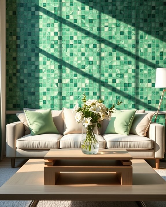 elegant jade green mosaics