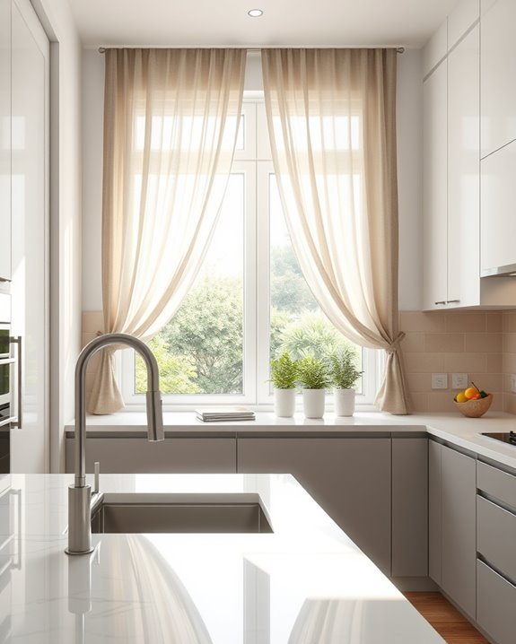 elegant kitchen window treatments