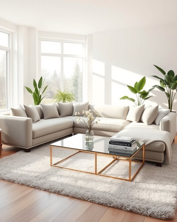 elegant l shaped living space