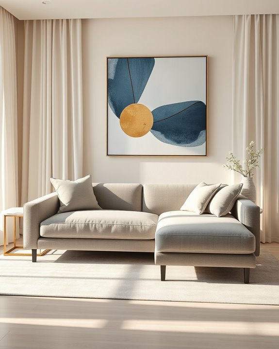 elegant lounge with artwork