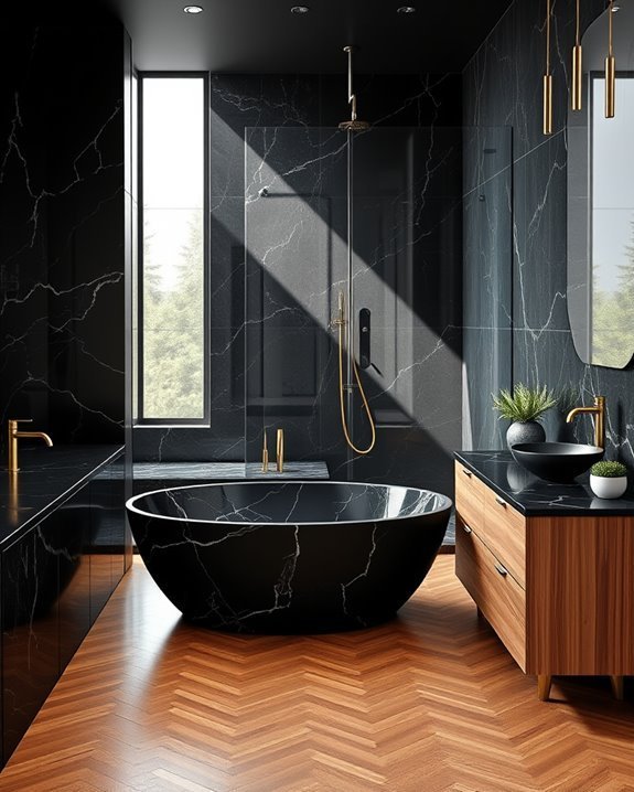 elegant marble and wood