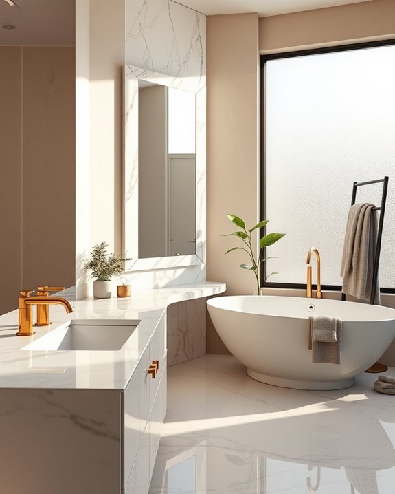 elegant marble framed mirrors