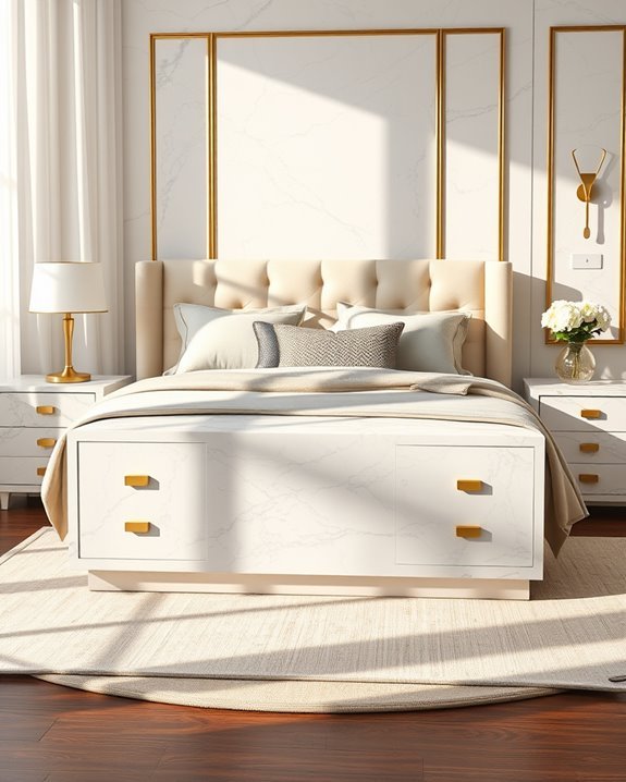 elegant marble nightstands storage