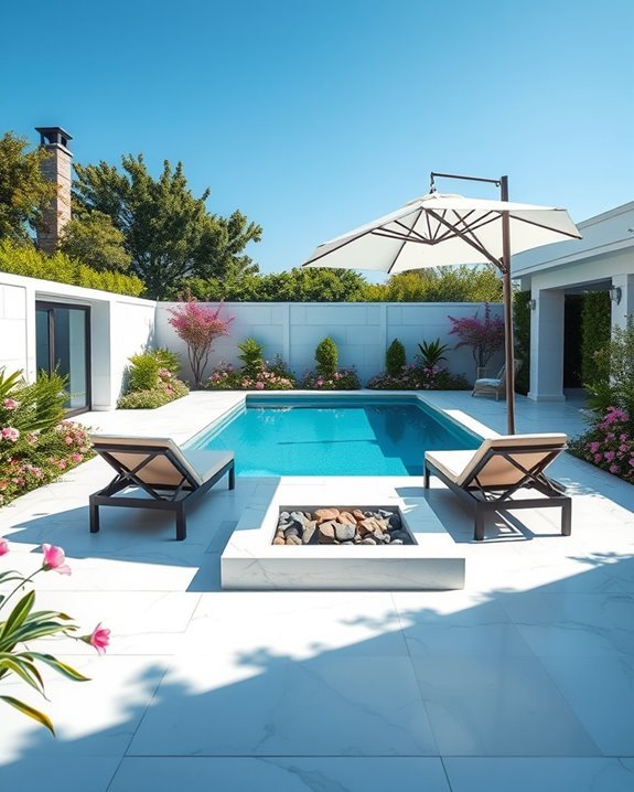 elegant marble pool oasis