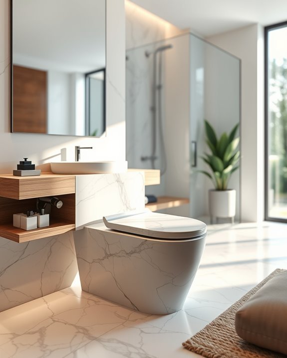 elegant marble toilet finishes