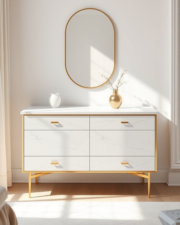 elegant marble top dressers
