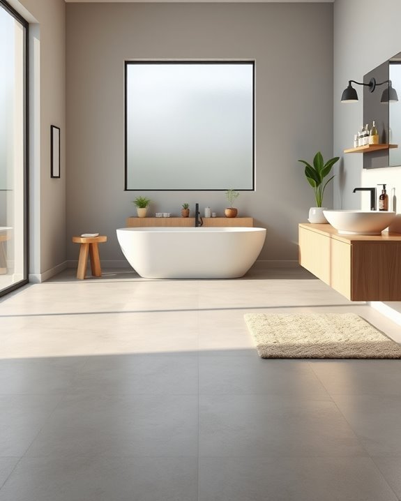 elegant matte concrete flooring