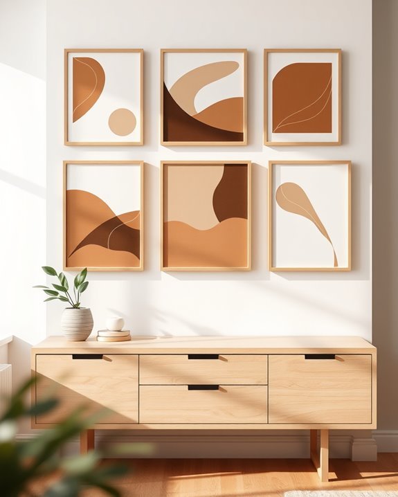 elegant minimalist brown prints