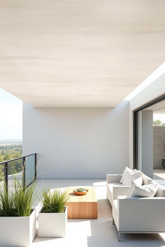 elegant minimalist concrete ceilings