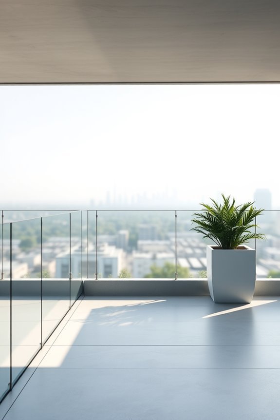 elegant minimalist glass rail
