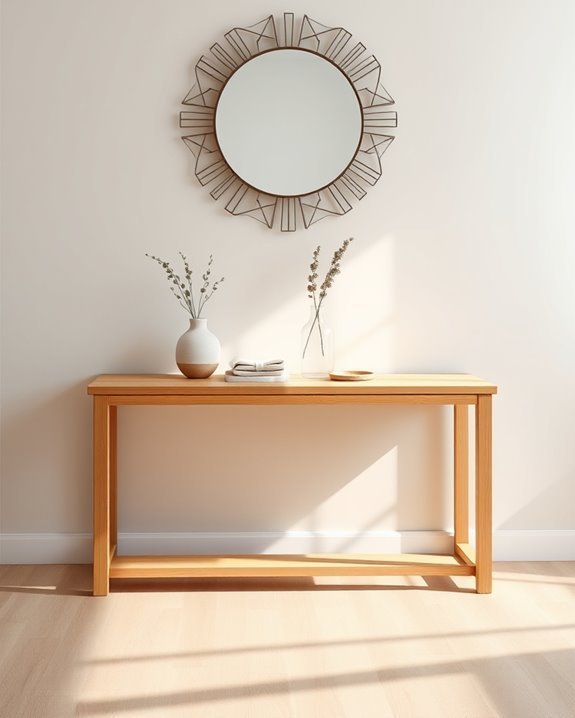 elegant minimalist wood table